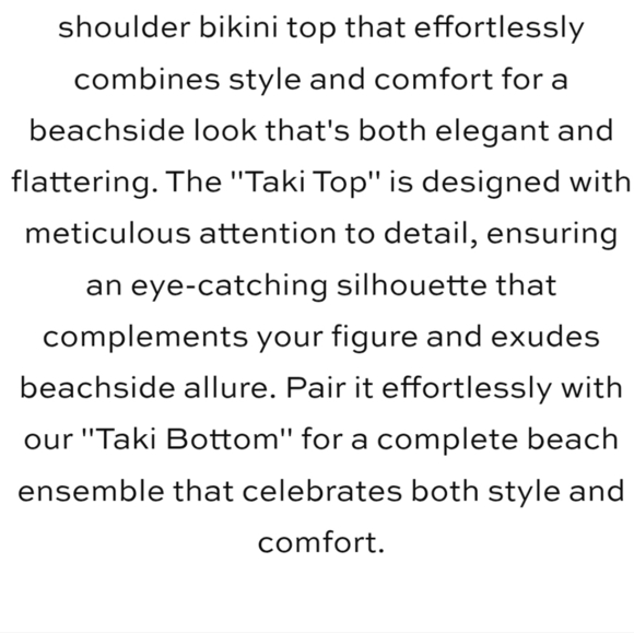 New!Baobab Collection Taki One shoulder Bikini Top in Treasure - Picture 10 of 10